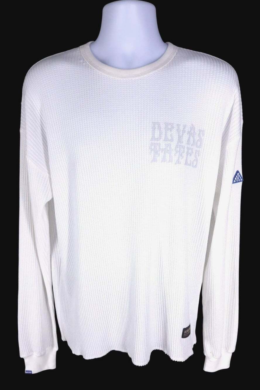 DEVÁ STATES Waffle Long Sleeve T-Shirt US M EU 48 Mens White Tee $80